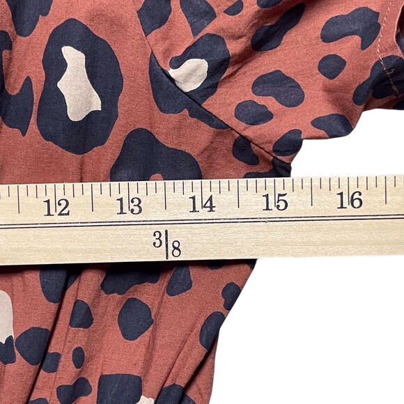 Anthropologie Maeve Somerset Maxi Dress Leopard Print Poplin Size Small Brown - Picture 13 of 16